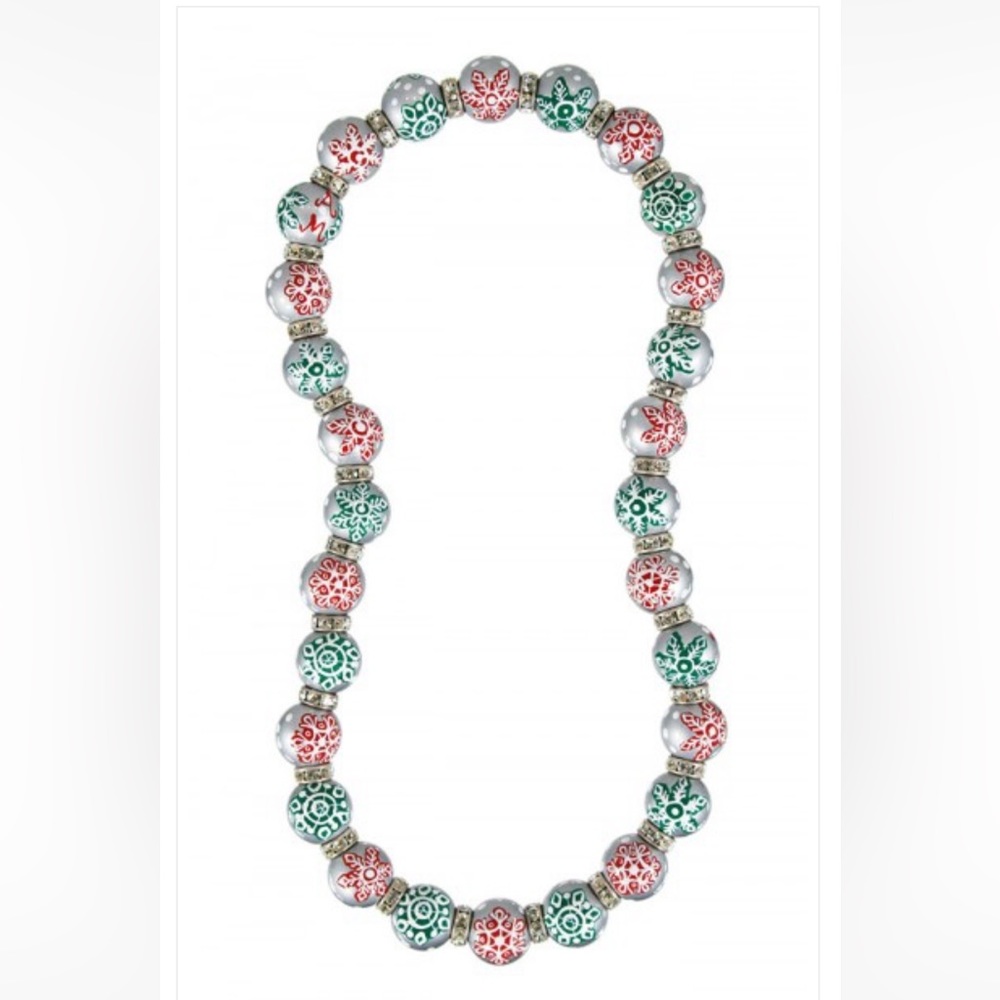 Sparkle Snowflakes Classic Necklace - Clear Swarovski Crystals By Angela Moore
